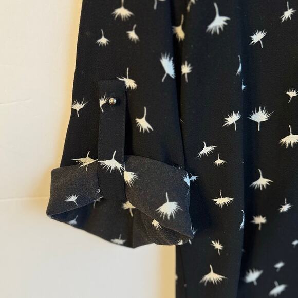 Daniel Rain Semi Sheer Blouse Quarter Sleeve V Neck Office Career Small Black - Picture 7 of 12